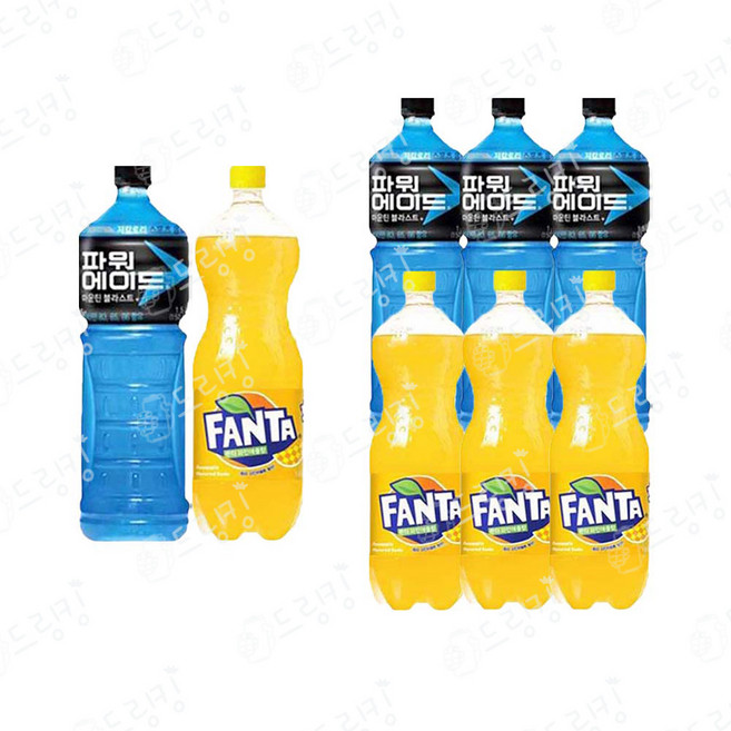 [드링킹] 파워에이드 1.5L 3개 +환타 파인애플 1.5L 3개, 6개