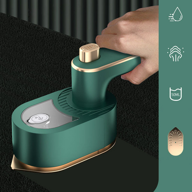 BIKASU 접이식 핸디형 스팀 다리미 휴대용 가정용 미니 다리미, 그린, 233-01