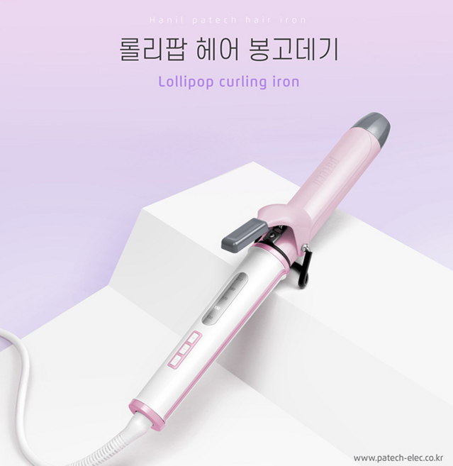롤리팝 핑크 컬링 아이롱 32mm 헤어 봉고데기 파텍 4068