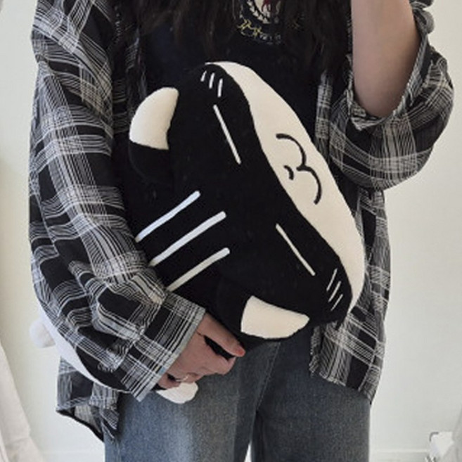 햄스터 인형 쿠션 블랙 동물 애착 귀여운 캐릭터 햄토리 햄찌 햄쿠 성업, 1개, 45cm