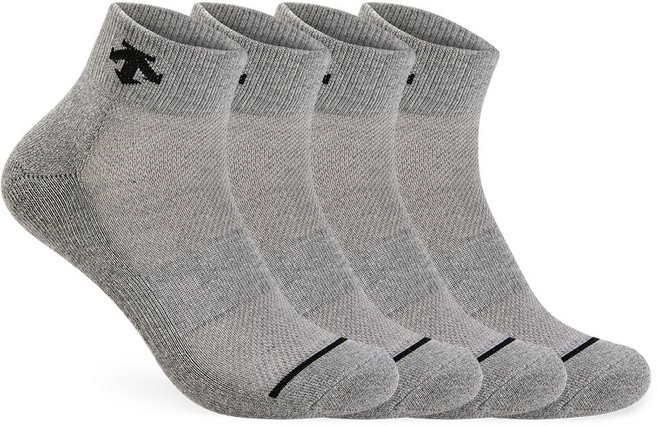 데상트 남성 스포츠 파일 버텀로고 발목양말 4P_GY, 4족세트_GY, FREE