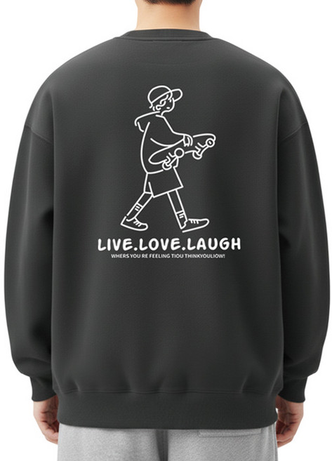 JBOOM 프린트 맨투맨 티셔츠 긴팔 남자