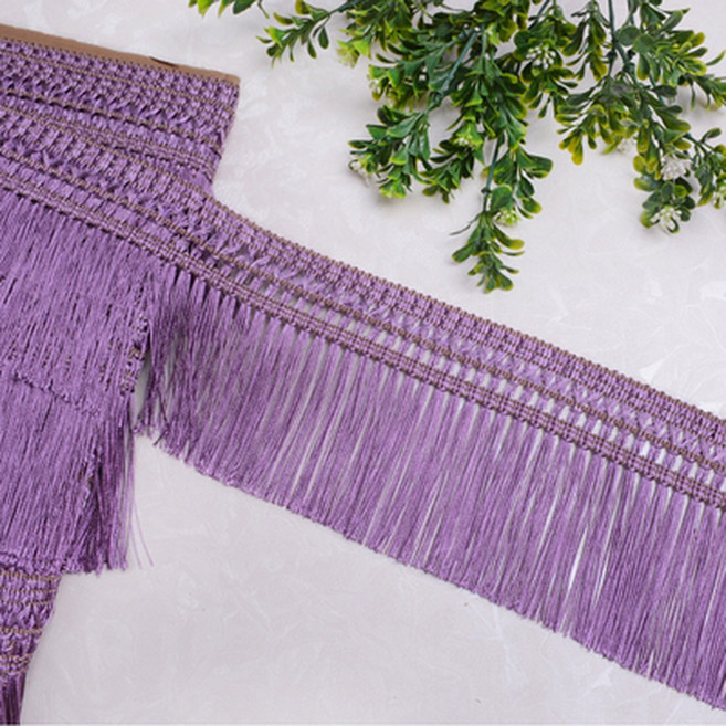 커튼 프린지 레이스 태슬 스트레이트닝 휘스커 스파이크 사이드 테이블 웨딩 장식 액세서리 11 미터/로트 12cm, Deep purple
