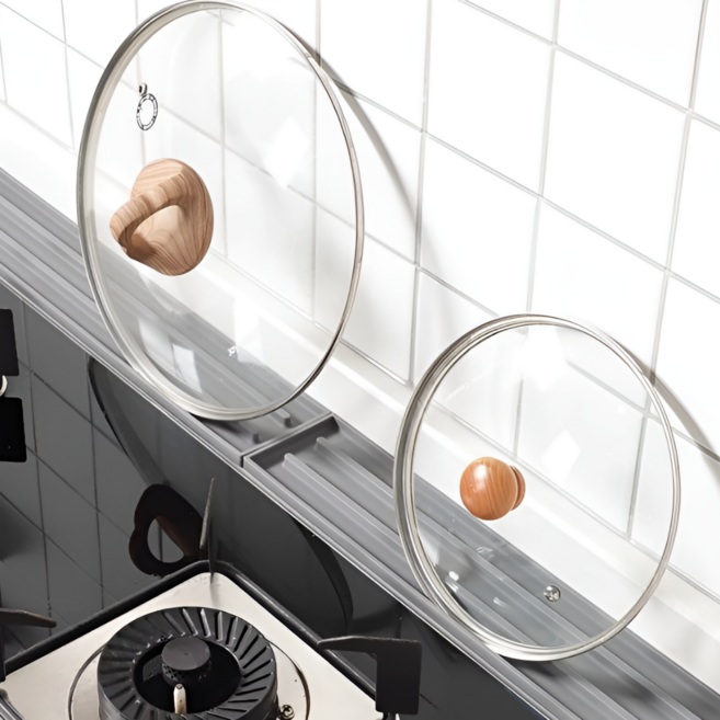 공간 절약 다용도 조리도구 뚜껑 거치대 정리대, 그레이, 1개