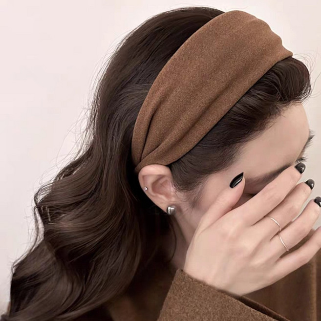 심플 무지 여성 귀안아픈 머리띠 와이드 헤어밴드