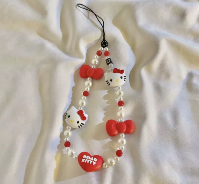 메리 산리오 키티 스트랩 가꾸 가방고리 열쇠고리 키링 백참 핸드폰 액세서리 스트랩 가방키링 비즈 폰줄