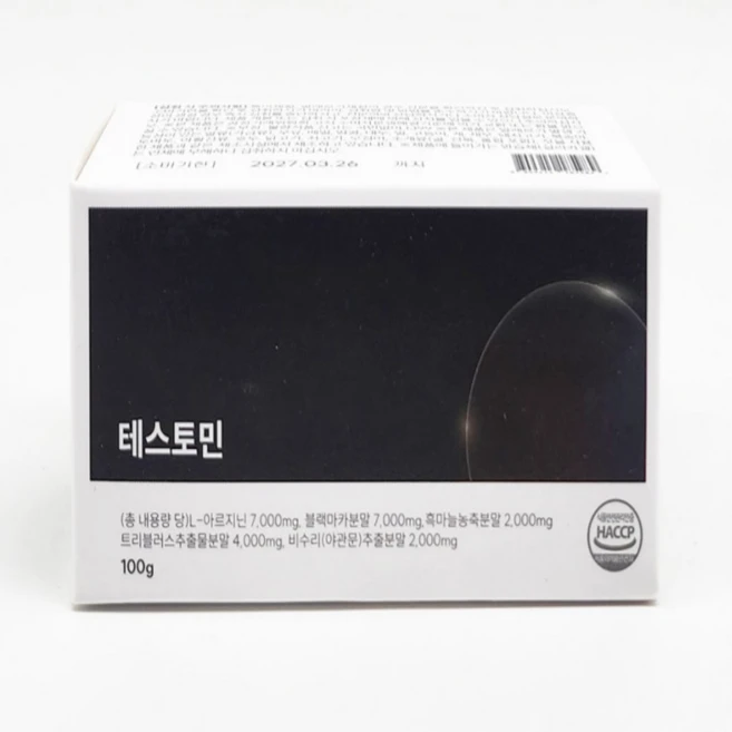 셀로비스 테스토민 남성활력 엘 아르지닌 블랙마카 흑마늘농축분말 트리블러스추출물분말 비수리 야관문 추출분말 사은품 피쉬콜라겐 펩타이드 증정, 1개, 100g - 쿠팡