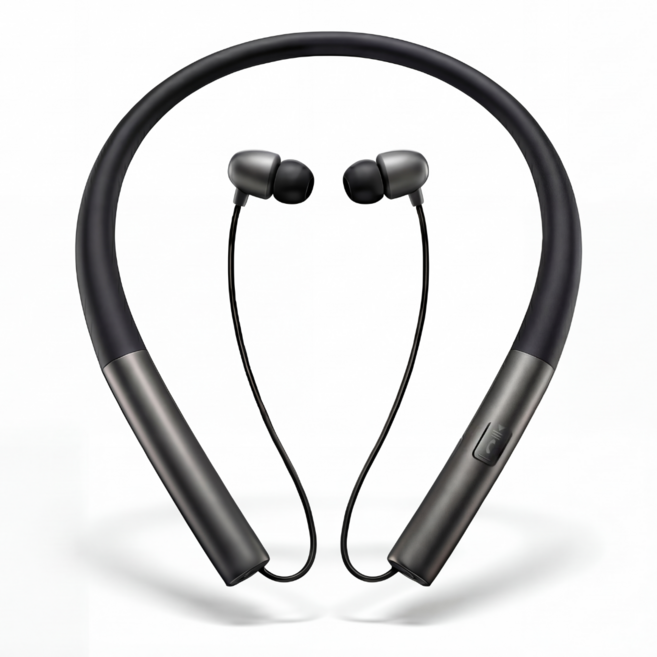 삼성 엘지 호환 넥밴드 목걸이형 블루투스 이어폰, 그레이