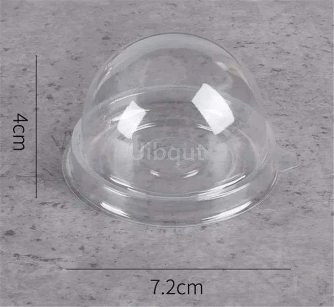 골드 블랙 투명 타원형 플라스틱 케이크 무스 포장 상자 컵케익 치즈 페이스트리 크림 컨테이너 결혼식 축, 07 100pcs D7.2xH4cm