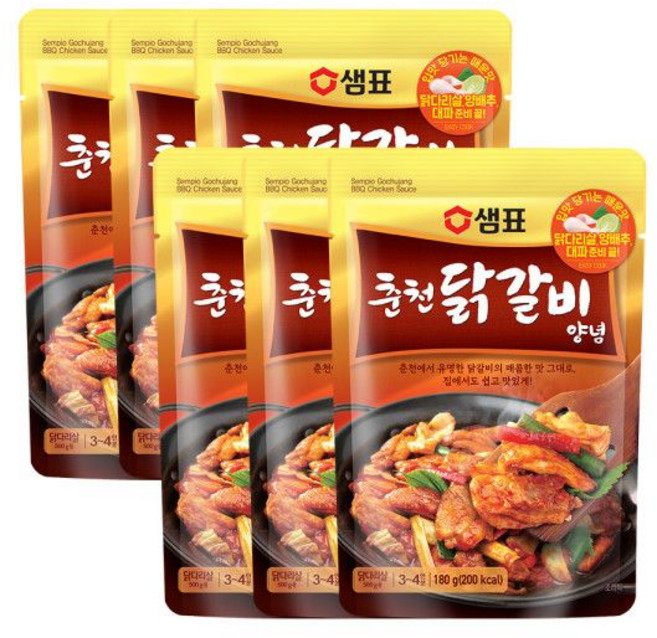 샘표 춘천 닭갈비 양념 180g 6개