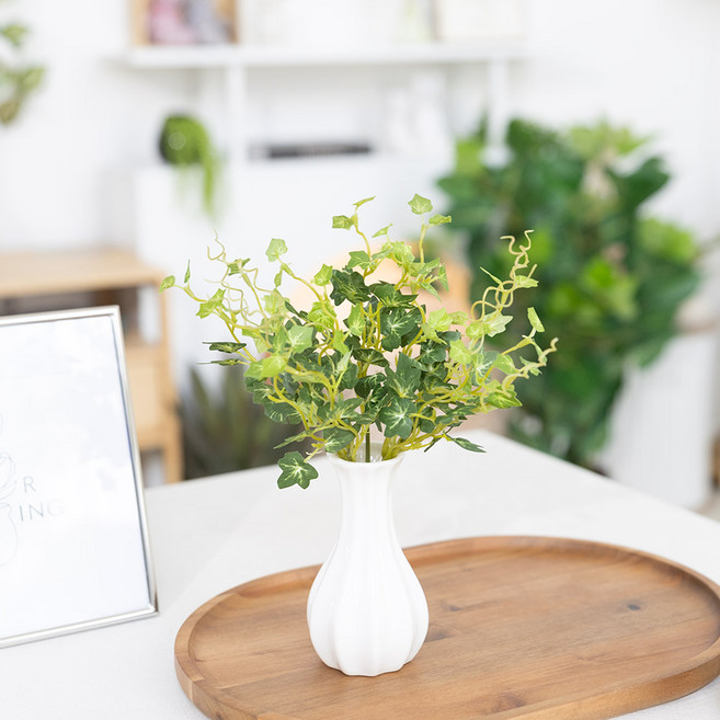 초록식물 조화잎 유리화병 3종 set 21cm (DIY) 인테리어 그리너리 여름 테이블 장식 소품 꾸미기, 1개, 아이비_화병B