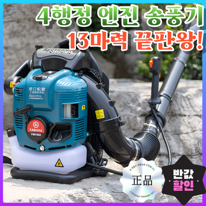 SNOVIX 엔진 송풍기 4행정 13마력 낙엽 제설 산업용 캠핑 휴대용 충전 핸드 강력 청소기, 1세트