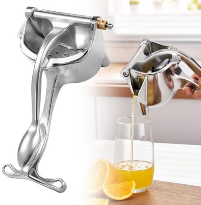 Manual Juice Squeezer Manual Citrus Juicer Press Heavy Duty Aluminum Alloy Fresh Fruit Juice Sq, 1, 1개