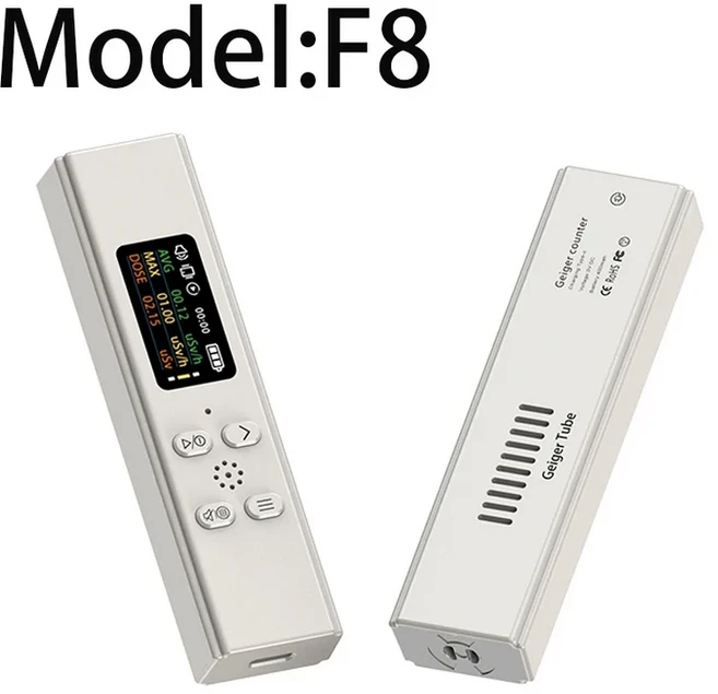 2023 새로운 가이거 계수기 고정밀 핵 방사선 검출기 X 선 베타 감마 검출기 가이거 계수기 선량계, 01 빠른, 03 F8 White