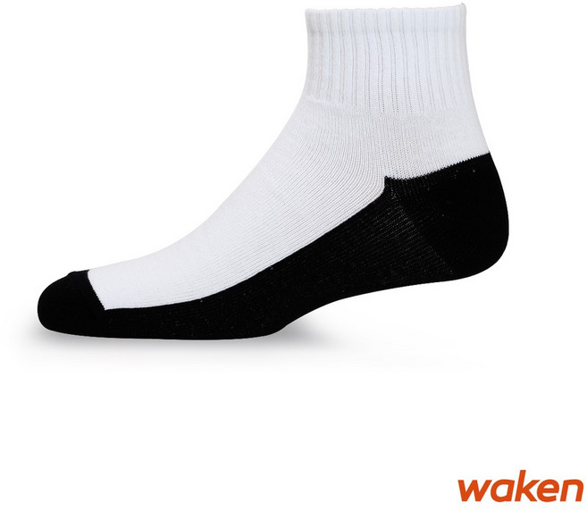 【waken】純棉雙色休閒短襪 透氣吸汗 學生襪/男女襪