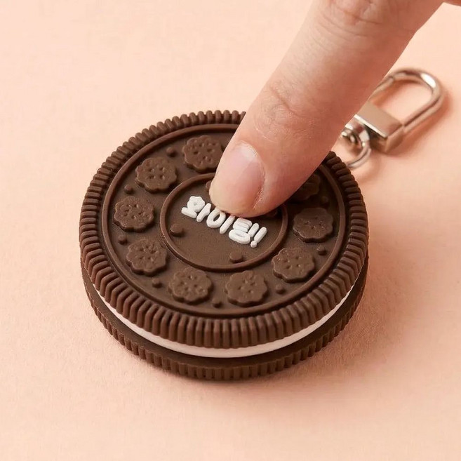 초코쿠키 클리커 키링 키캡 클릭 키홀더 딸깍이 행운 키보드 클릭커 합격 학생, 밀크초코 ( 화이팅! ), 초코쿠키 클리커 키링_밀크초코 ( 화이팅 )