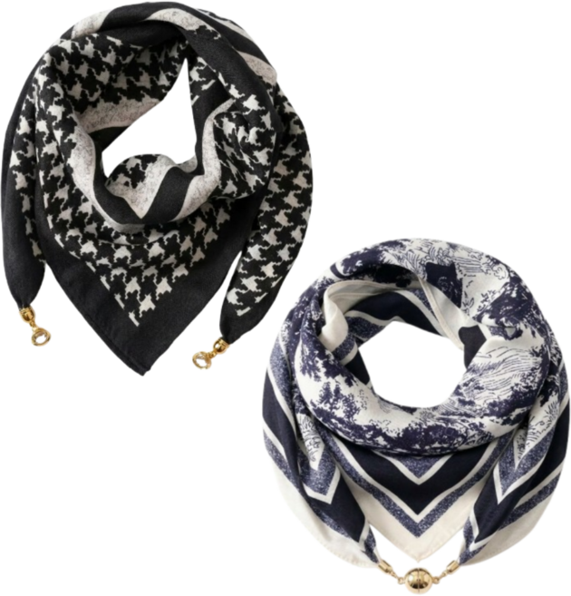 레드에셋 여성 스카프 자석단추 1+1