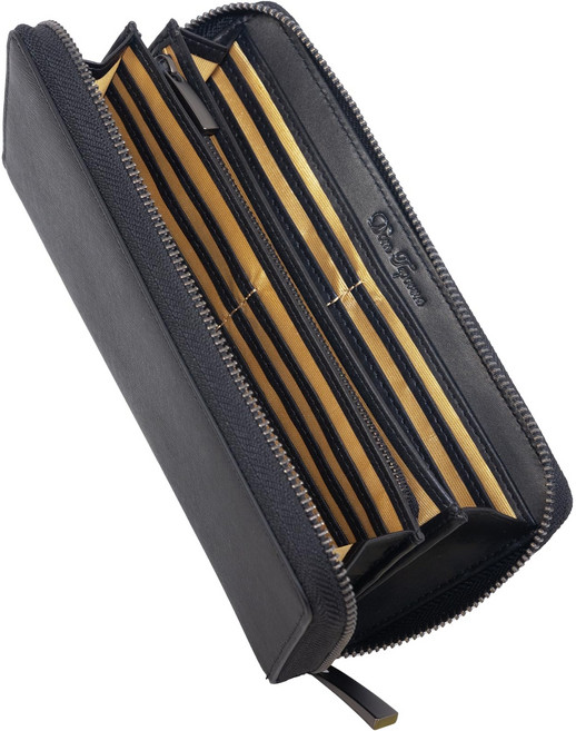 [Dom Teporna] 24 YKK 지갑 남성 대용량 카드 장 긴 지갑 가죽 가죽 지퍼 라운드