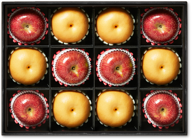 [명품] 프리미엄 고당도선별 과일 실속 혼합 3호 선물세트 (사과6+배6 / 대과) / 부직포 가방, 1개