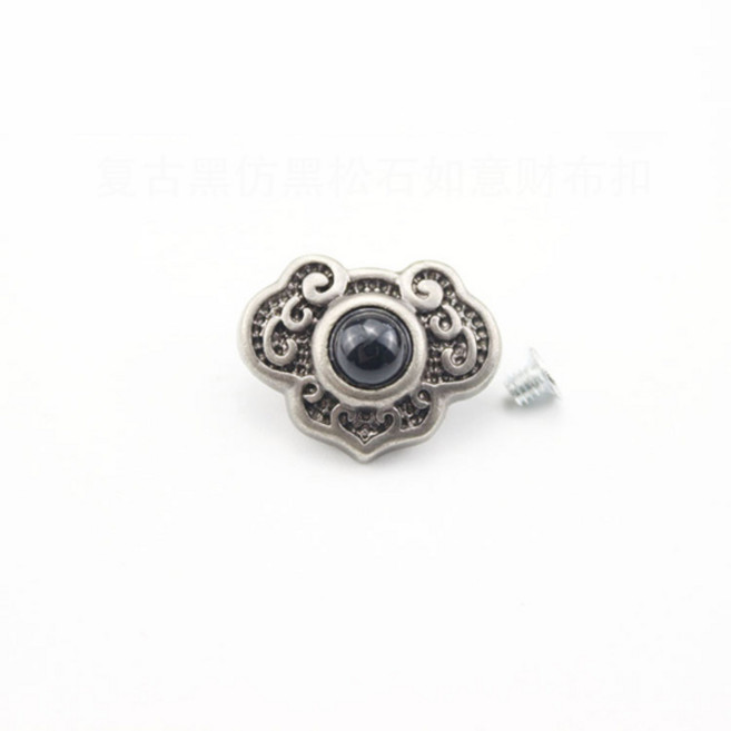 5Pcs 1520mm 빈티지 장식 지갑 가죽 공예 액세서리 Conchos DIY 스크류 백 버클, 04 Silver black
