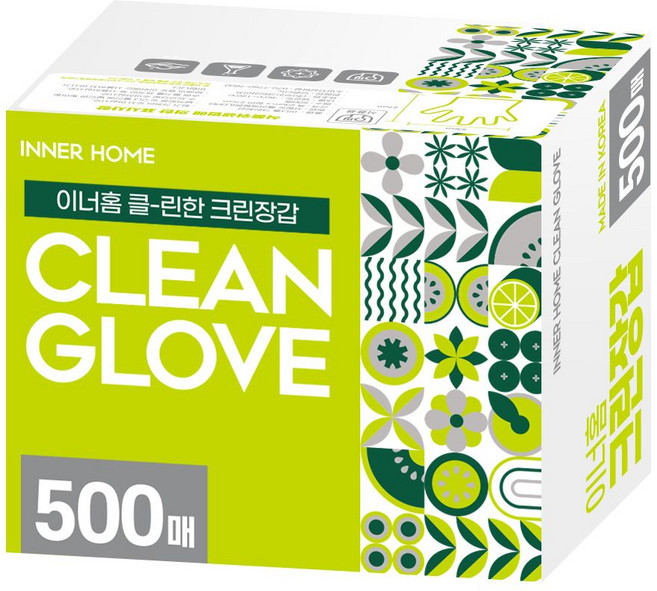 대형 엠보싱 이너홈 클-린한 위생장갑 500매, 1개