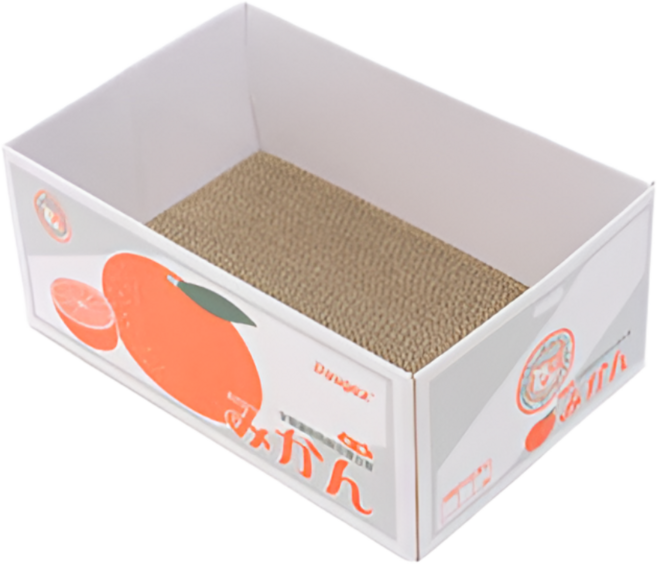 차즈마켓 고양이 박스 스크래쳐 숨숨집, 1개, 오렌지