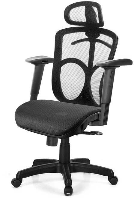 GXG 高背全網電腦椅 TW-091 EA2JM 2D滑面手游扶手, 黑色