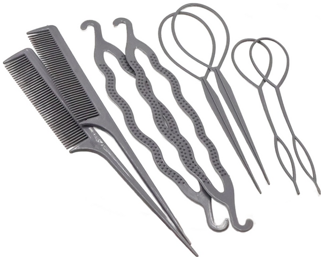 비단길 시슬 올림머리 헤어 스타일링도구 헤어가이드 4종 세트, 2세트, 차콜