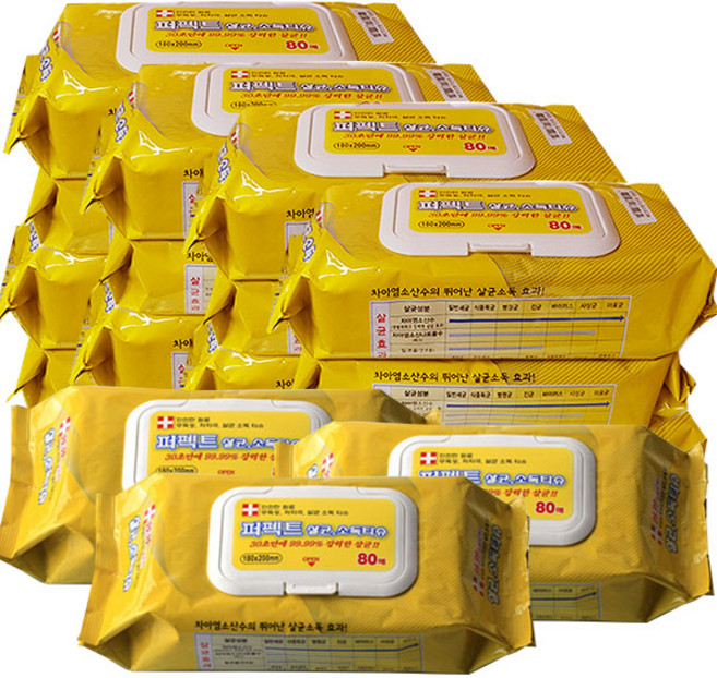 케어메이트 퍼펙트 살균 소독티슈, 20개, 80매