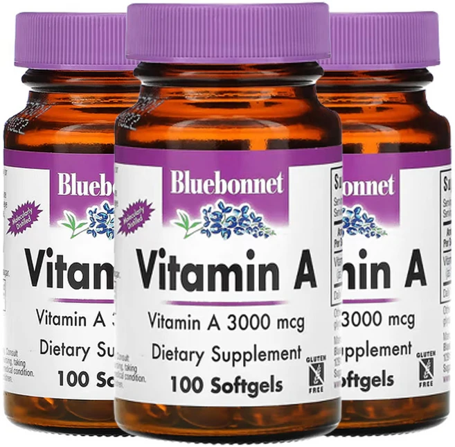 블루보넷 뉴트리션 비타민A 3 000mcg 소프트젤 100정, 3개 - 쿠팡