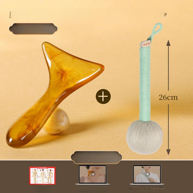 전신 마사지기 목 어깨 등 얼굴 전용 경락, 엠버 목+목마사지기 26cm, 1개