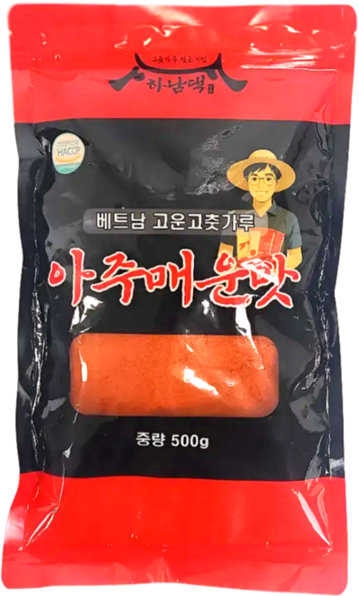 국내세척가공 베트남 고운 고춧가루 아주 매운맛 소스용 분말용, 20개, 500g