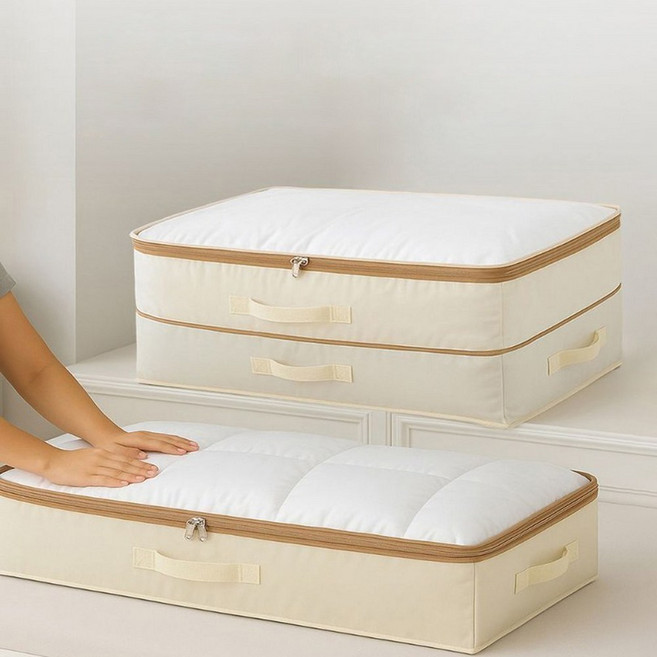 다로아 탄탄 프리미엄 이불 압축 파우치 정리, 베이지, 1개