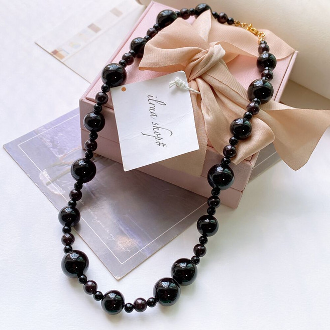 퐁퐁 버블 볼 오닉스 목걸이