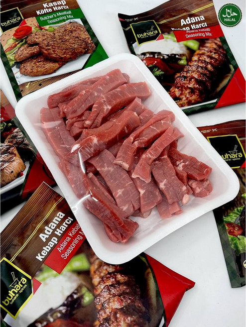 Halal Premium Fresh Beef Cut in Stir-Fry Australian Beef 할랄 프리미엄 신선한 스터링-프라이 컷트 호주산 소고기, 2개, 800g