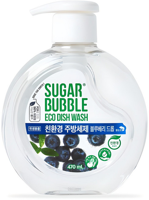 슈가버블 친환경 주방세제 블루베리 드롭, 470ml, 1개