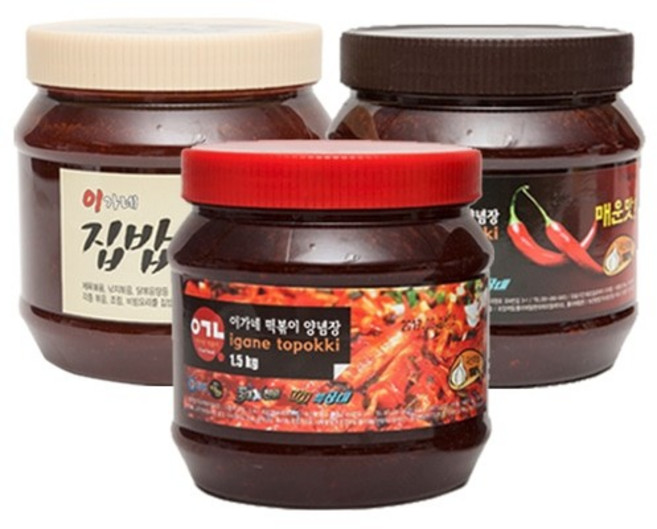이가네 떡볶이 만능양념장 3종세트 (오리지널1.5kg 블랙라벨1.5kg 집밥만능1.4kg), 1세트, 4.4kg