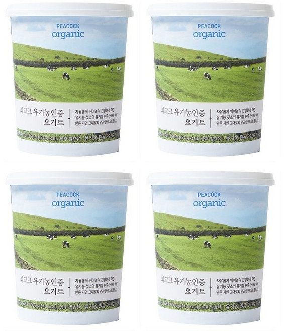 피코크 유기농 인증 요거트 900g 냉장, 4개