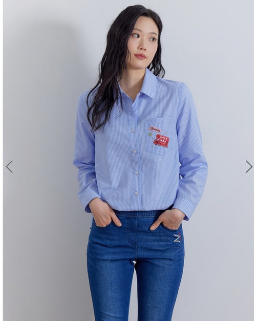 지센/[26SS] 스트라이프 자수 셔츠 LCWSQ224