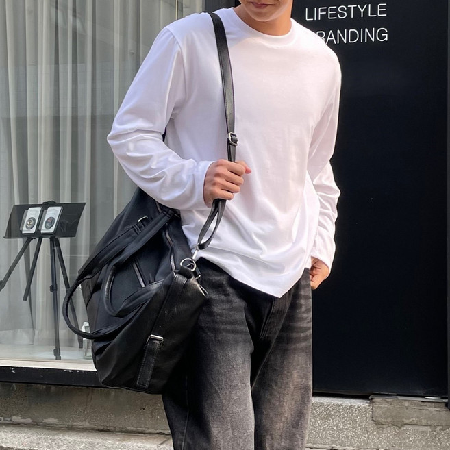 당일배송 로니트 남자 여성 크로스백 블랙 유틸리티 레더 숄더백