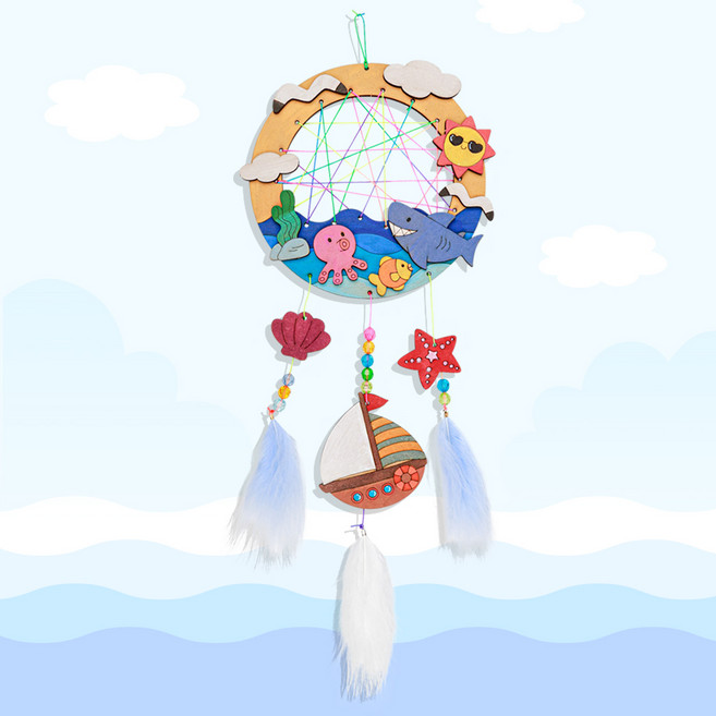 오늘놀이 여름 바다 풍경 드림캐쳐 만들기 키트 인테리어 소품 KC인증, 1개