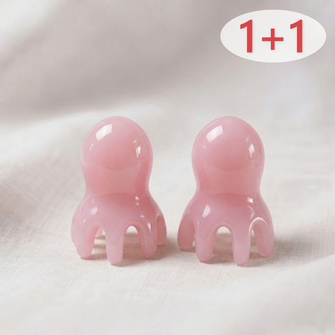 퓨에뜨 문어 두피 괄사 마사지기, 핑크, 2개