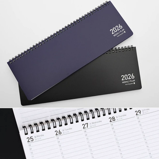 OC 2026년 주간플래너 위클리플래너 일정관리 스케줄러 예약노트, 1개, 색상랜덤 - 쿠팡