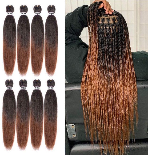 Pre Stretched Braiding Hair 26 Inch 8 Packs Professional Soft Yaki braiding Hair For Braids Hot W, 26인치(8개 팩), 1개, 1B/30