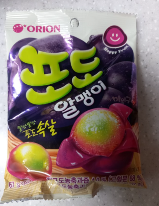 오리온 포도알맹이, 67g, 6개