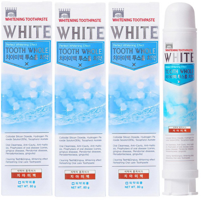 치아미백 투스홀 미백치약 80g 3개