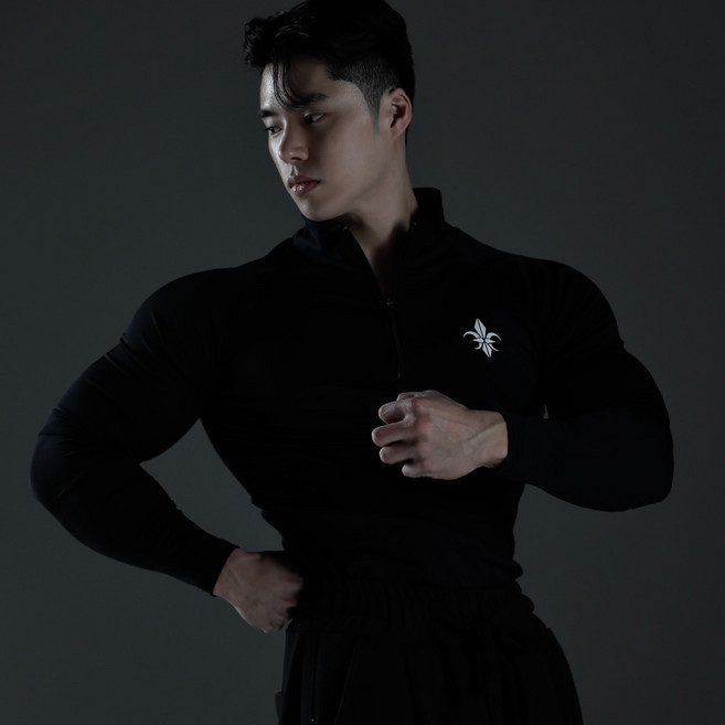 카미드 컴프레션 하프집업 긴팔