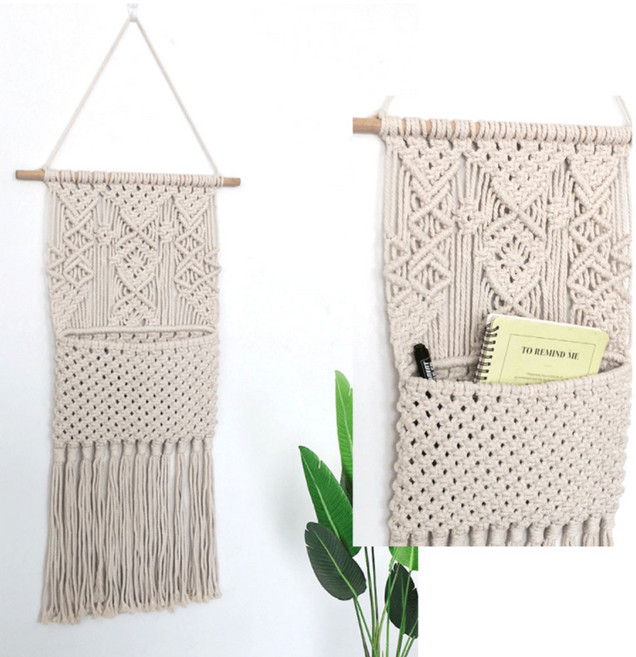 깔쌈여우 마크라메 포켓 월행잉 레터랙 매거진랙, 본품, 본품