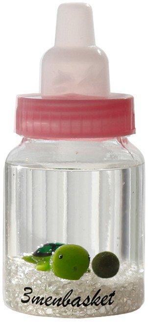 세남자바스켓 베이비 국산 마리모 키우기 미니 젖병 어항, 거북이_투명자갈, 1개