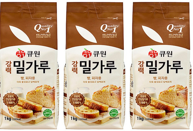 큐원 강력밀가루 1kg 3개